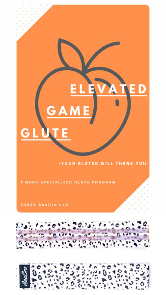 GLUTE GAME ELEVATED - English Version + White Cheetah Glute Band